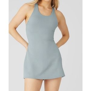 NWT Alo Yoga Airlift Fly Dress Cosmic Grey Tennis Dress Size Small